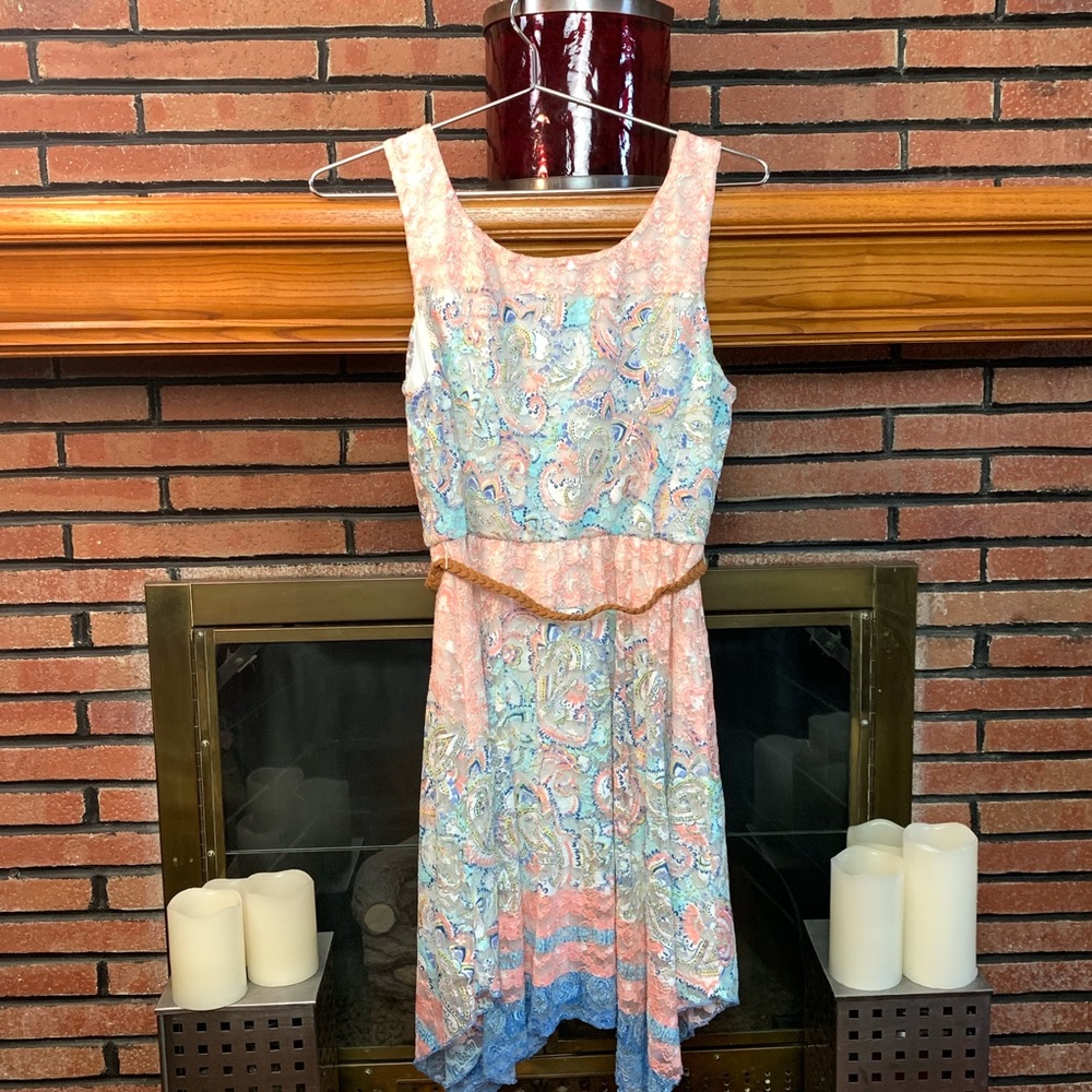 A.U.W. Sleeveless Paisley Print Dress SZ-L - Picture 4 of 7